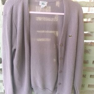 Vtg izod lacoste 38 grey cardigan size 6 haymaker